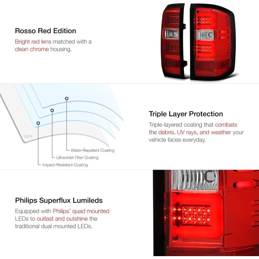 【並行輸入品】VIPMOTOZ Premium OLED Tube Tail Light Lamp For 2016-2018 Chevy Silveの画像