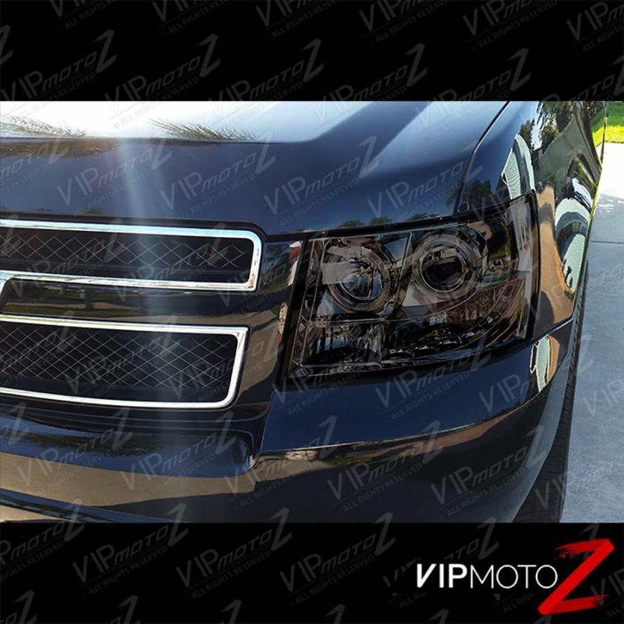 【並行輸入品】[2007-2014 シボレー・アバランチ タホ サバーバン 1500 2500] LED ヘイロー リング クローム スモーク プロジの画像