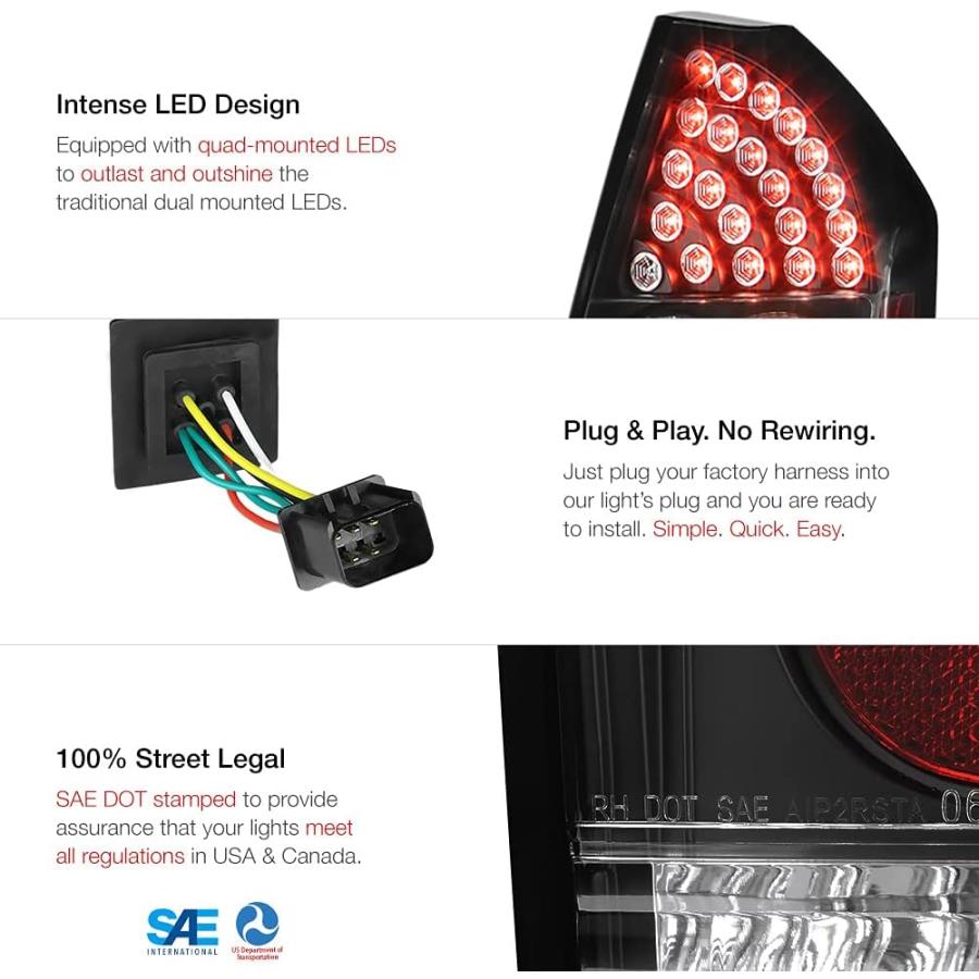 【並行輸入品】VIPMOTOZ Black Bezel Premium LED Tail Light Housing Lamp Assembly Foの画像