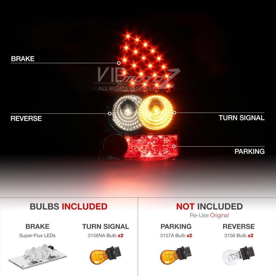 【並行輸入品】VIPMOTOZ Black Bezel Premium LED Tail Light Housing Lamp Assembly Foの画像