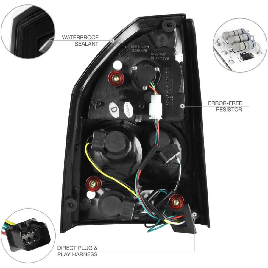 【並行輸入品】VIPMOTOZ Black Bezel Premium LED Tail Light Housing Lamp Assembly Foの画像