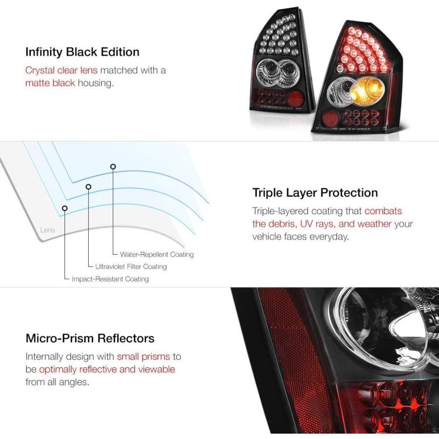 【並行輸入品】VIPMOTOZ Black Bezel Premium LED Tail Light Housing Lamp Assembly Foの画像