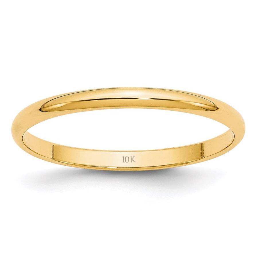 【並行輸入品】レディース 10K イエローゴールド 2mm クラシックフィット プレーン結婚指輪 Amanda Rose Collectionの画像