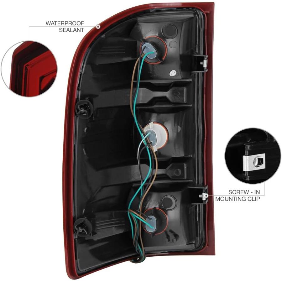 【並行輸入品】VIPMOTOZ レッドレンズ OEスタイル テールライトランプアセンブリ 2007-2013 シボレー シルバラード 1500 250の画像