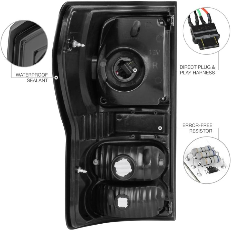 【並行輸入品】VIPMOTOZ Chrome Smoke Full-LED Tail Brake Light Housing Lamp Assemblの画像