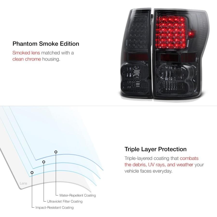【並行輸入品】VIPMOTOZ Chrome Smoke Full-LED Tail Brake Light Housing Lamp Assemblの画像