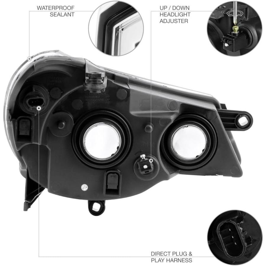 【並行輸入品】VIPMOTOZ 2007-2010年式クライスラーセブリングヘッドライト用 メタリッククロームハウジング 運転席と助手席側　_3