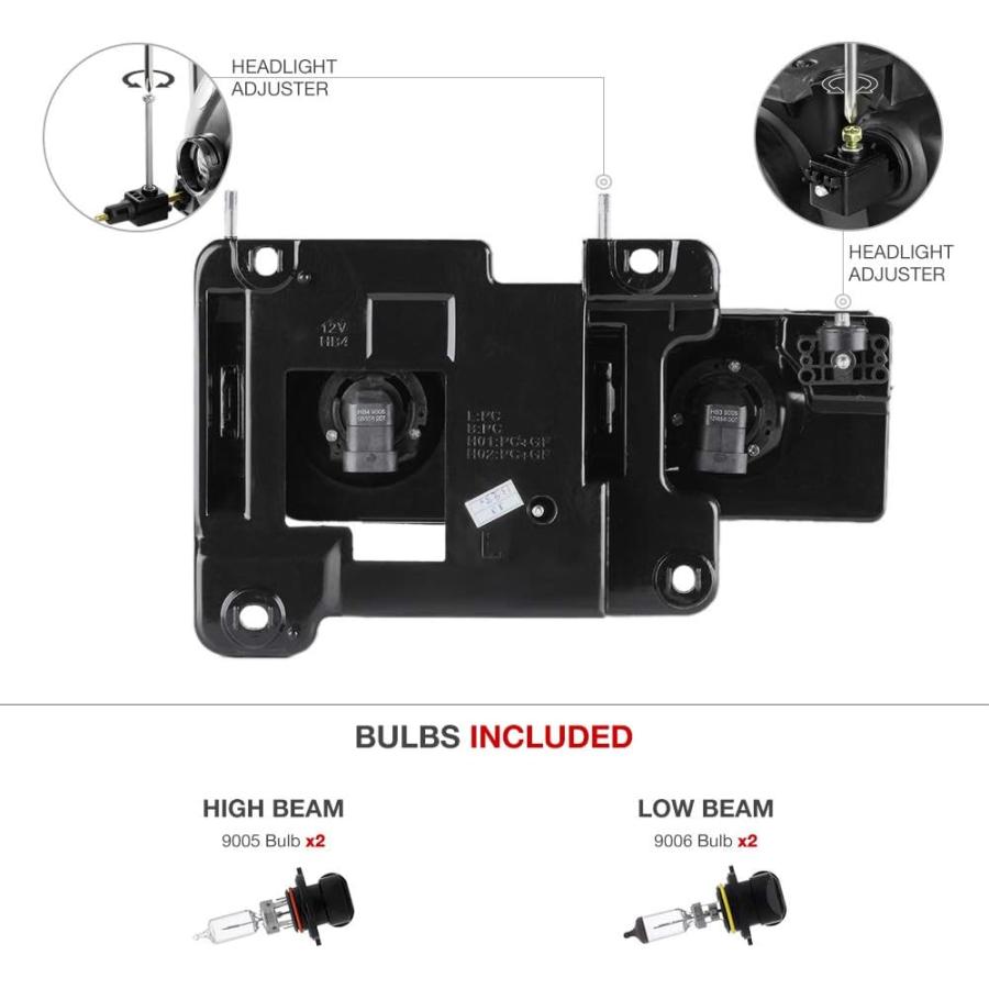 【並行輸入品】VIPMOTOZ 1988-2002 シボレーGMC C/K 1500 2500 3500 ピックアップサバーバンヘッドライト Drivの画像