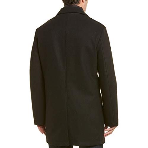 【並行輸入品】Cole Haan メンズ 撥水ウール トッパージャケット よだれかけ付き US サイズ: Large カラー: ブラック Colの画像
