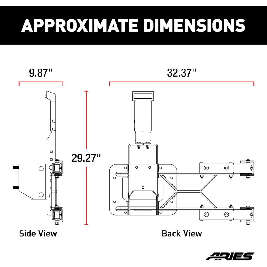 【並行輸入品】ARIES 2563000 ジープ ラングラー JK 高耐久 調節可能 リアドア スペアタイヤキャリア 最大37インチのホイール用　