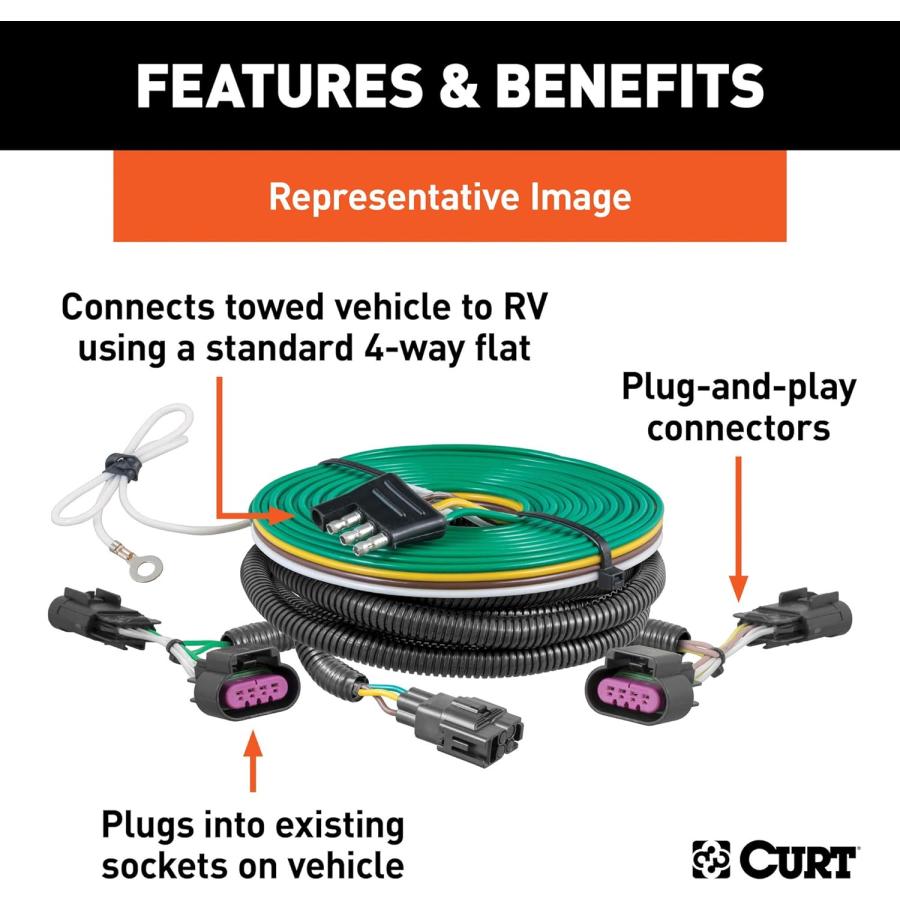 CURT 58915 カスタム牽引車両RV配線ハーネス ディンギー牽引用 ジープグランドチェロキーに適合　並行輸入品｜good-face｜02