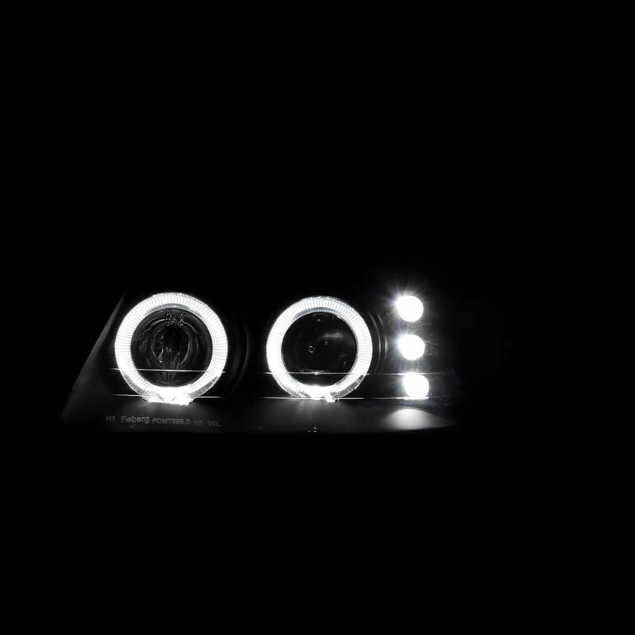 【並行輸入品】SPEC-D TUNING デュアルヘイロープロジェクターヘッドライト ブラック 1999-2004 Ford Mustang 左+右ペ_4
