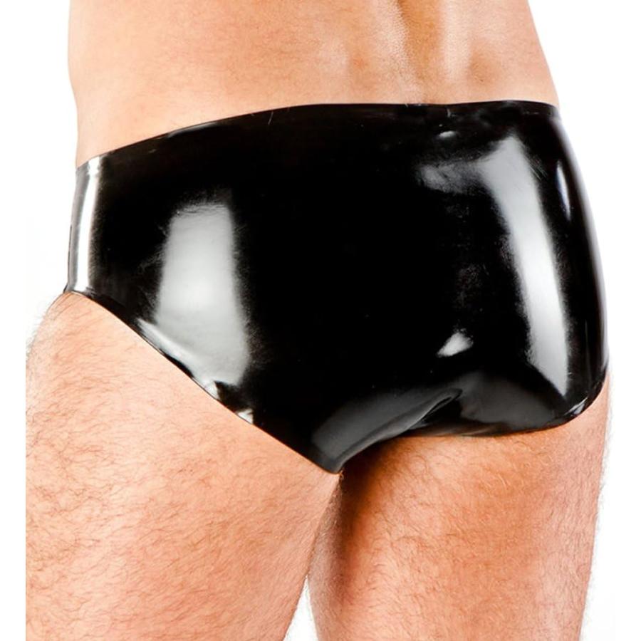 【並行輸入品】EXLATEX Mens Latex Rubber Lingerie Panties Shorts with Ball and Halfの画像