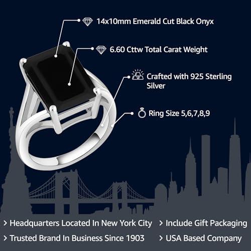 【並行輸入品】[Gem Stone King] 6.6カラット 天然 オニキス 指輪 リング レディース シルバー925 8月 誕生石 Gemの画像