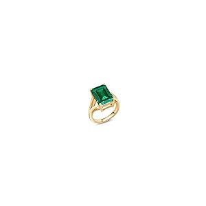 【並行輸入品】[Gem Stone King] 6.5カラット ナノエメラルド 指輪 リング レディース シルバー925 イエローゴールド 加工の画像