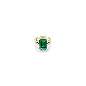【並行輸入品】[Gem Stone King] 6.5カラット ナノエメラルド 指輪 リング レディース シルバー925 イエローゴールド 加工の画像