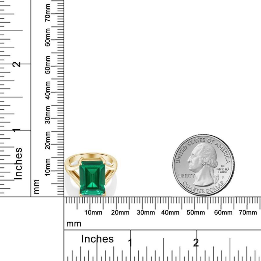 【並行輸入品】[Gem Stone King] 6.5カラット ナノエメラルド 指輪 リング レディース シルバー925 イエローゴールド 加工の画像