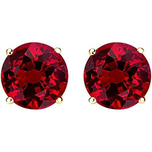 【並行輸入品】1?/ 2? ?10カラット合計重量Rubyスタッドイヤリング4プロングプッシュバック 1/2 0.5 Carat Total Wの画像