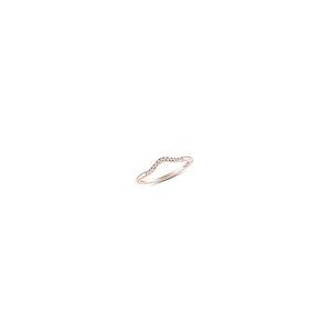 【並行輸入品】ラウンドカットキュービックジルコニアCurvedホワイトウェディングバンドリング14?K Gold overスターリングシルバー_2