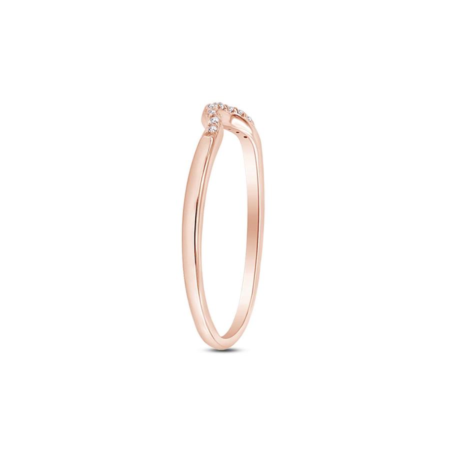 【並行輸入品】ラウンドカットキュービックジルコニアCurvedホワイトウェディングバンドリング14?K Gold overスターリングシルバー_6