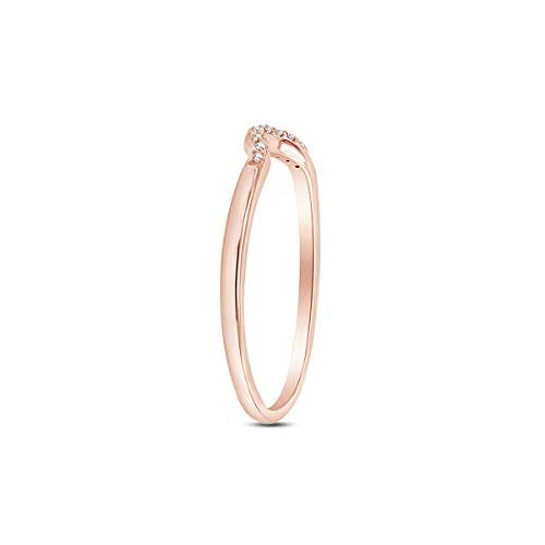 【並行輸入品】ラウンドカットキュービックジルコニアCurvedホワイトウェディングバンドリング14?K Gold overスターリングシルバー_7
