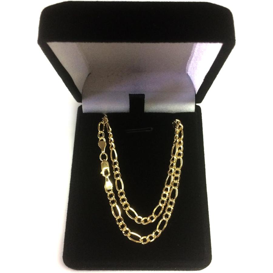 【並行輸入品】14K イエローゴールド フィガロチェーンネックレス 幅3.2mmの画像