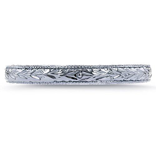 【並行輸入品】アンティーク彫刻の結婚指輪14?Kホワイトゴールド Kobelli Antique Style Engravings Weddinの画像