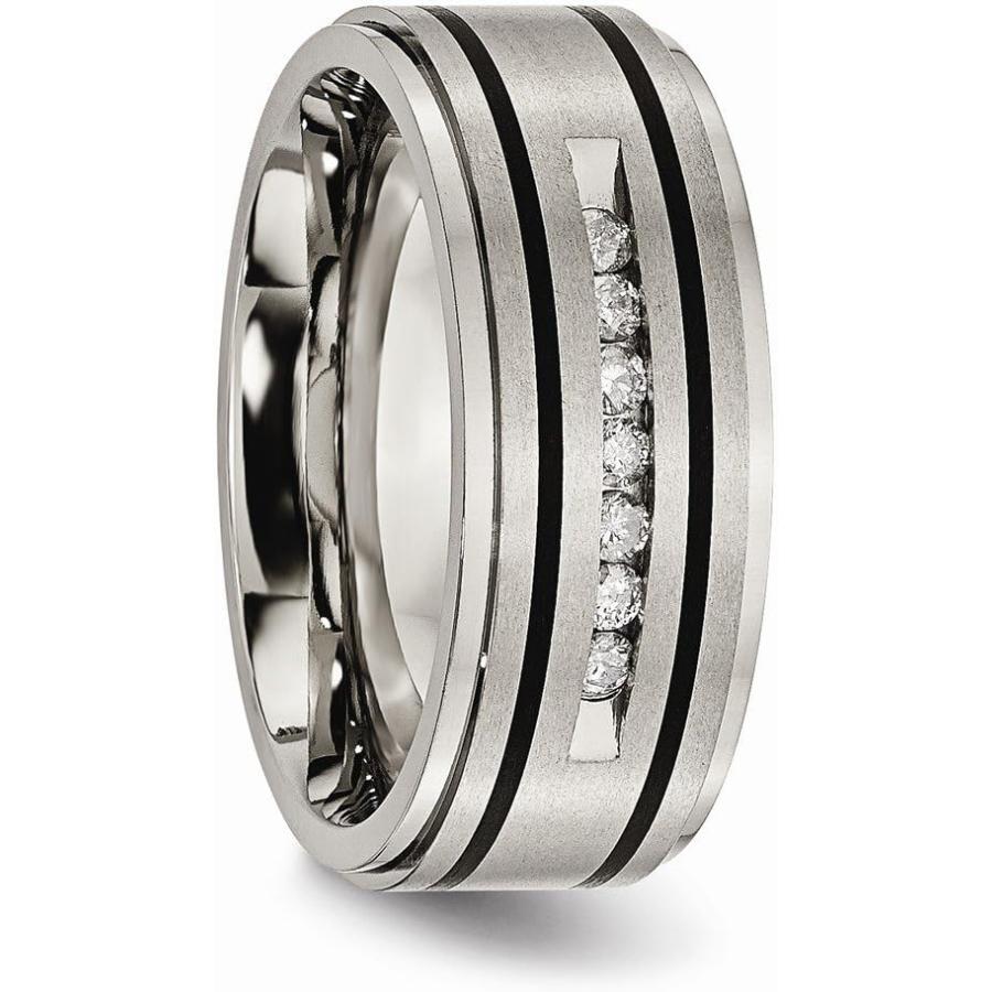 【並行輸入品】Sonia Jewels チタン研磨/つや消しエナメル加工 1/4ct tw.ダイヤモンド 9mm 結婚指輪  ダイヤモンド。  ダイヤの画像