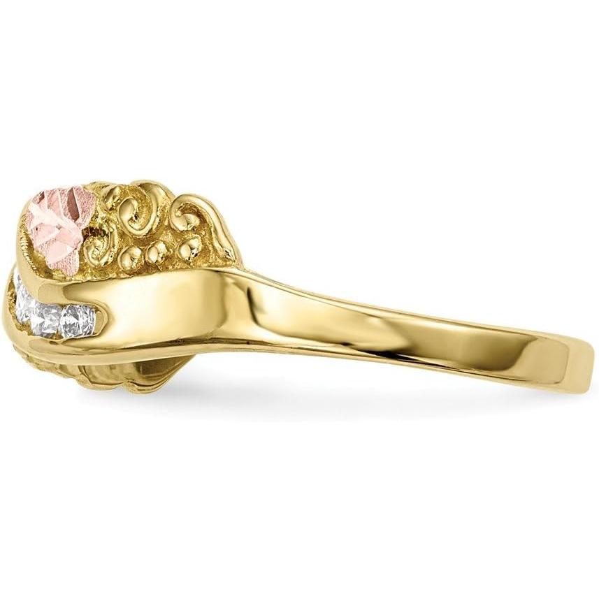 【並行輸入品】ソリッド10K3色ブラックヒルズゴールドダイヤモンドリング (1/6ct.)の画像