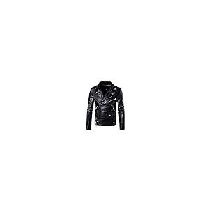 並行輸入品】AOWOFS メンズ フェイクレザージャケット ダブル
