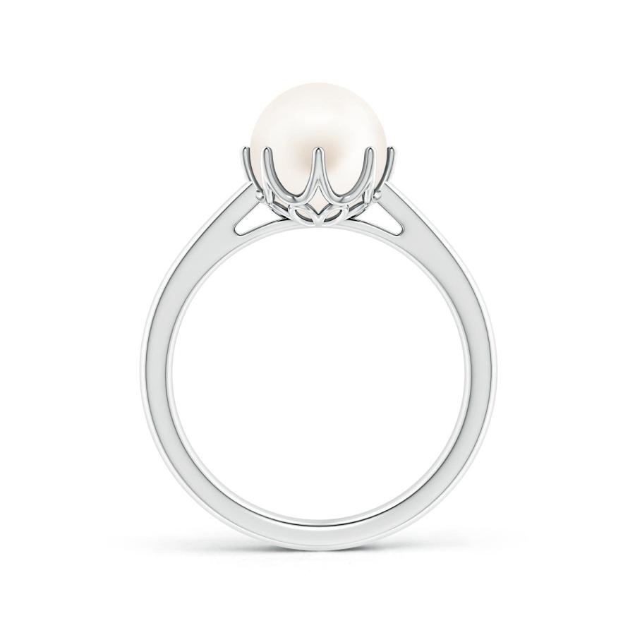 【並行輸入品】8mm 淡水養殖パール ソリティアクラウンリング レディース リングサイズ3~13 Angara Freshwater Cultuの画像
