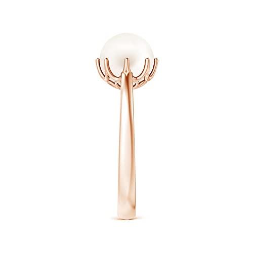 【並行輸入品】6月の誕生石   淡水パールソリティアクラウンリング(8mm淡水養殖真珠)。 Angara Freshwater Culturedの画像