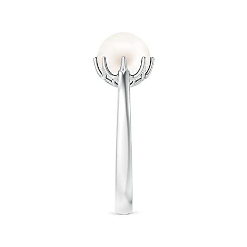 【並行輸入品】6月の誕生石   淡水パールソリティアクラウンリング(8mm淡水養殖真珠)。 Angara Freshwater Culturedの画像