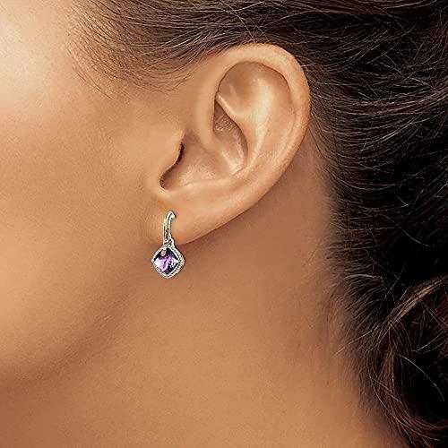 【並行輸入品】Diamond2Deal 925 Sterling Silver and 14k gold Gemstone Dangle Eaの画像