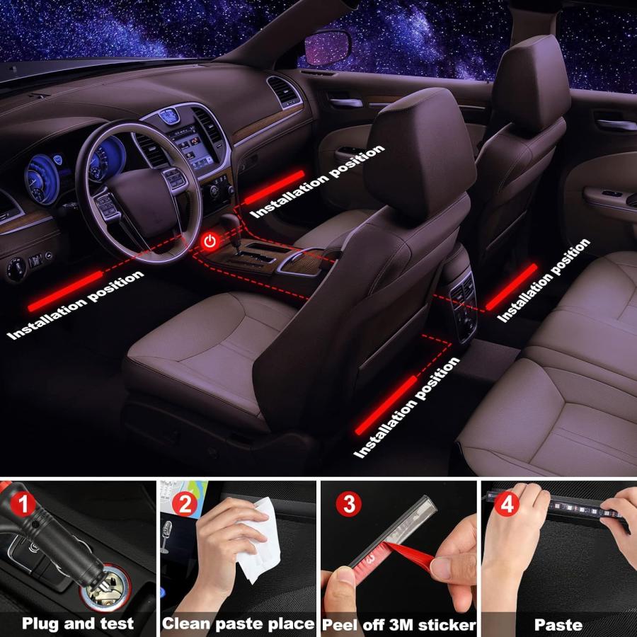 並行輸入品】Car Interior Lights 4pcs 36 LED Car Floor Atmosphere