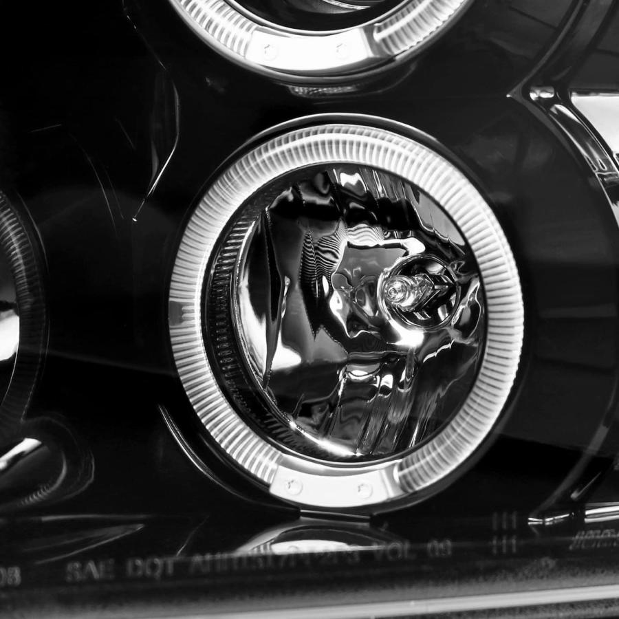 【並行輸入品】SPEC-D チューニング ジェットブラック LED デュアルヘイロー プロジェクターヘッドライト 2009-2018 ダッジ・ラム 1_6
