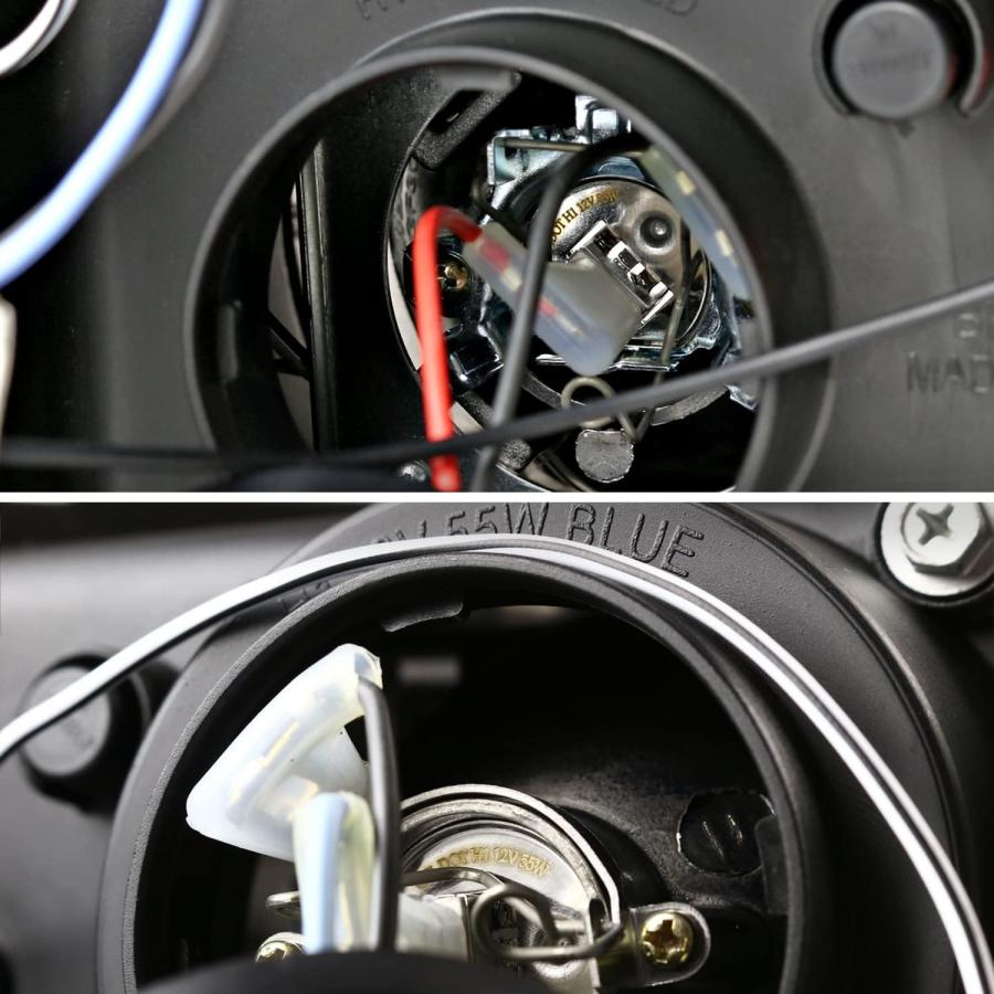【並行輸入品】SPEC-D チューニング ジェットブラック LED デュアルヘイロー プロジェクターヘッドライト 2009-2018 ダッジ・ラム 1_7
