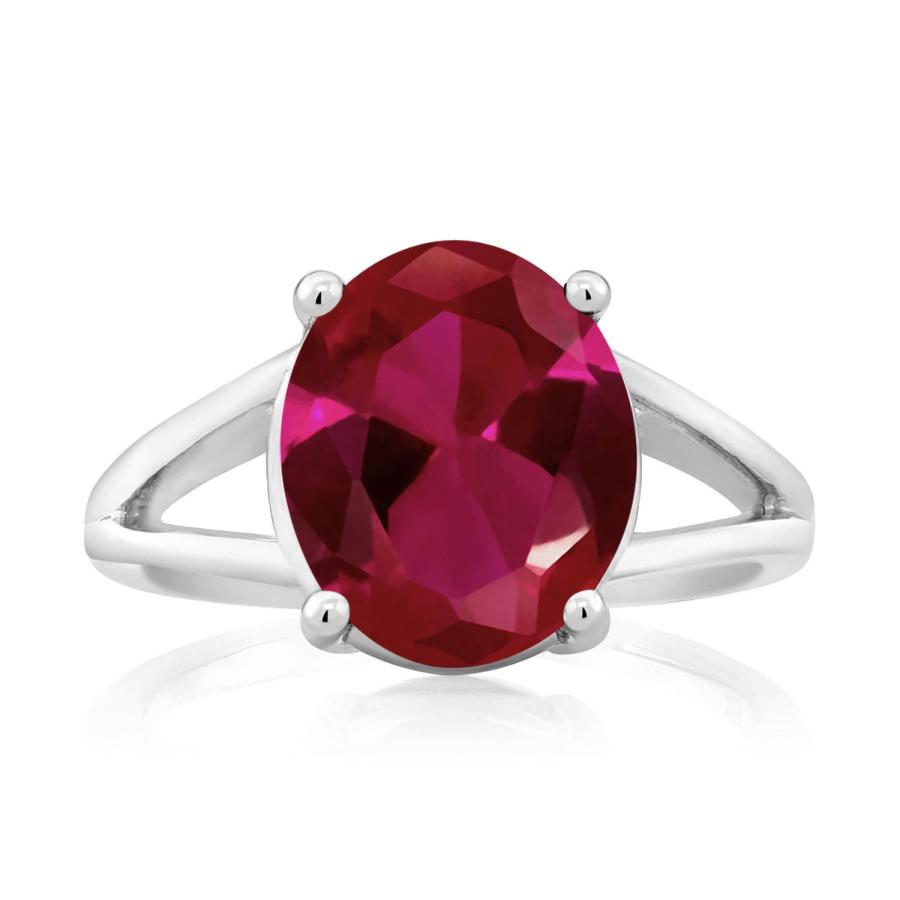 並行輸入品】[Gem Stone King] 5カラット シンセティック ルビー 指輪