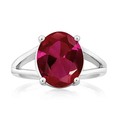 サイズ20.5新品未使用Lab Grown Ruby（人工培育ルビー）リング指輪 並行輸入品】[Gem Stone King] 5カラット シンセティック ルビー 指輪