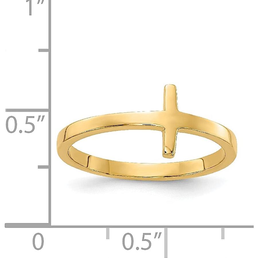 【並行輸入品】ICE CARATS 14K イエローゴールド 横向き クロスリング 宗教的 ファインジュエリー 女性へのギフトに  14Kイエローゴーの画像