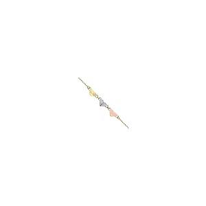 【並行輸入品】14?K 3色ゴールド調節可能ハートアンクレット9インチ Diamond2Deal 14k Tri Color Gold Adjuの画像
