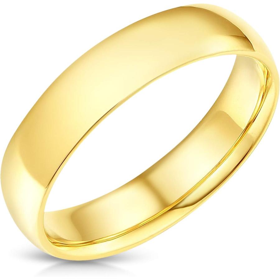 【並行輸入品】Iokaジュエリー   14 Kソリッドイエローゴールド5 mmプレーン快適フィットウェディングバンドの画像
