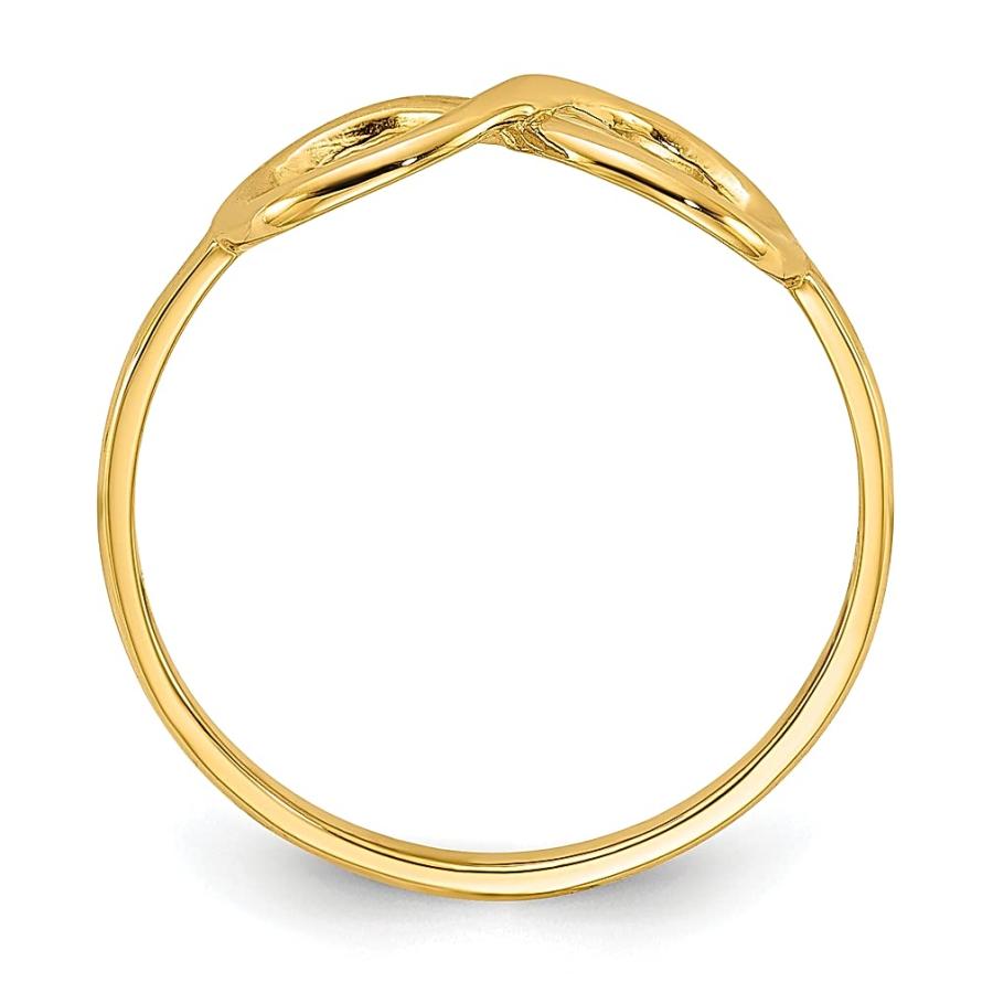 【並行輸入品】14K イエローゴールド インフィニティ バンド リング サイズ 7.00 ファインジュエリー 女性へのギフト, 14Kイエローゴの画像