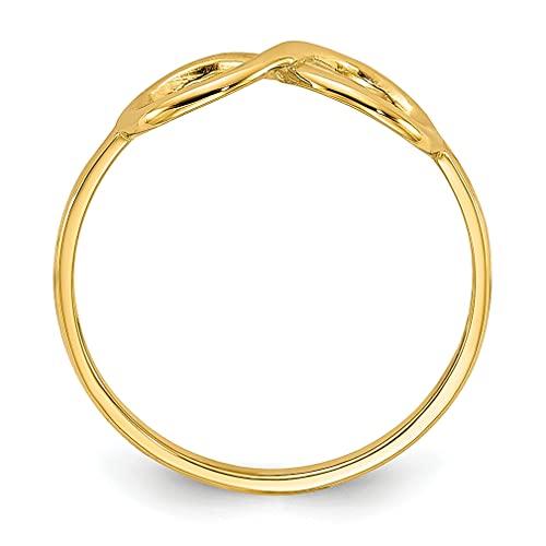 【並行輸入品】14K イエローゴールド インフィニティ バンド リング サイズ 7.00 ファインジュエリー 女性へのギフト, 14Kイエローゴの画像
