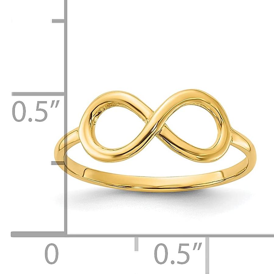 【並行輸入品】14K イエローゴールド インフィニティ バンド リング サイズ 7.00 ファインジュエリー 女性へのギフト, 14Kイエローゴの画像