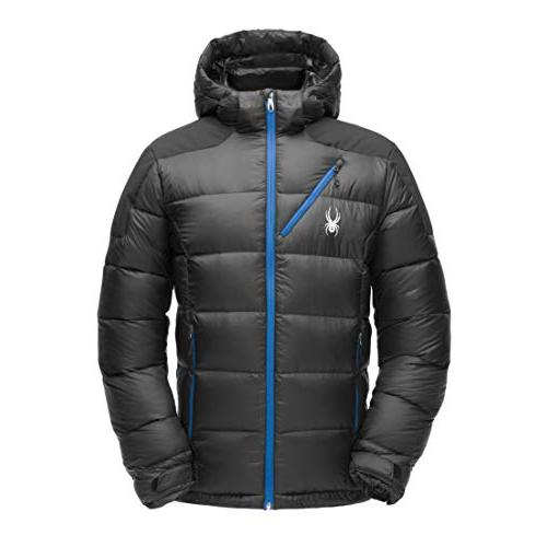 【並行輸入品】Spyder Men's Eiger Down Jacket, Black/Black/Turkish Sea, Smallの画像