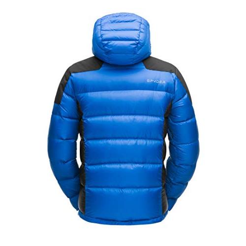 【並行輸入品】Spyder Men's Eiger Down Jacket, Black/Black/Turkish Sea, Smallの画像