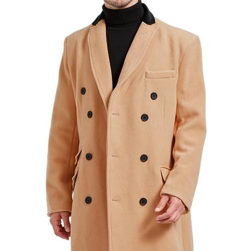 【並行輸入品】Mens Double Breasted Camel Cashmere & Wool Overcoat Winter Crombの画像
