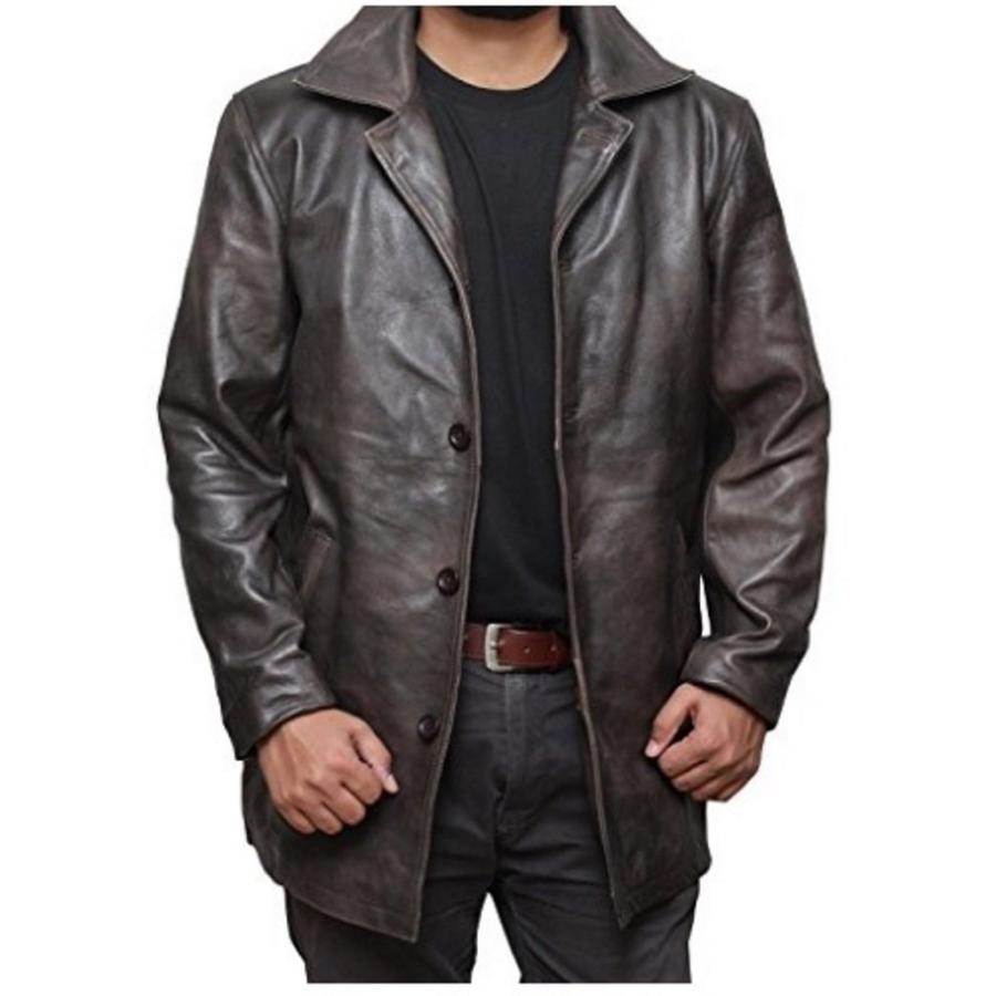 【並行輸入品】Dean Winchester Supernatural Brown Distressed Mens Trench Coat Rの画像