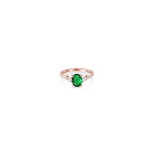 【並行輸入品】[Gem Stone King] 1.1カラット ナノエメラルド 指輪 リング レディース シンセティック ホワイトサファイア 1の画像